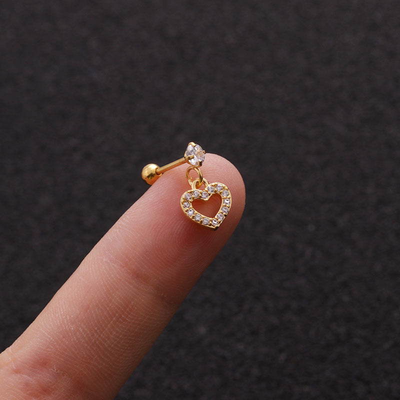 20G Cartilage Heart Dangle Piercings - HSER8598 | Trendy Ear Jewelry for Women, Perfect for Daily Wear & Special Occasions