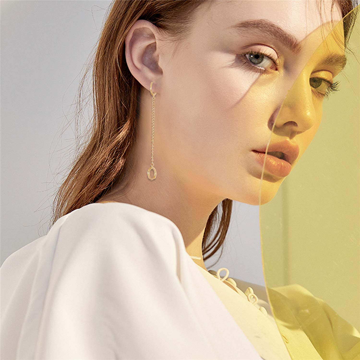 ANDPAI Unique Corn Chain Hoop Earrings - Gold & Silver Plated Double Piercing Huggie Earrings for Women & Men | Dainty Minimalist Cuff Jewelry Gift for Everyday Wear, Parties & Special Occasions