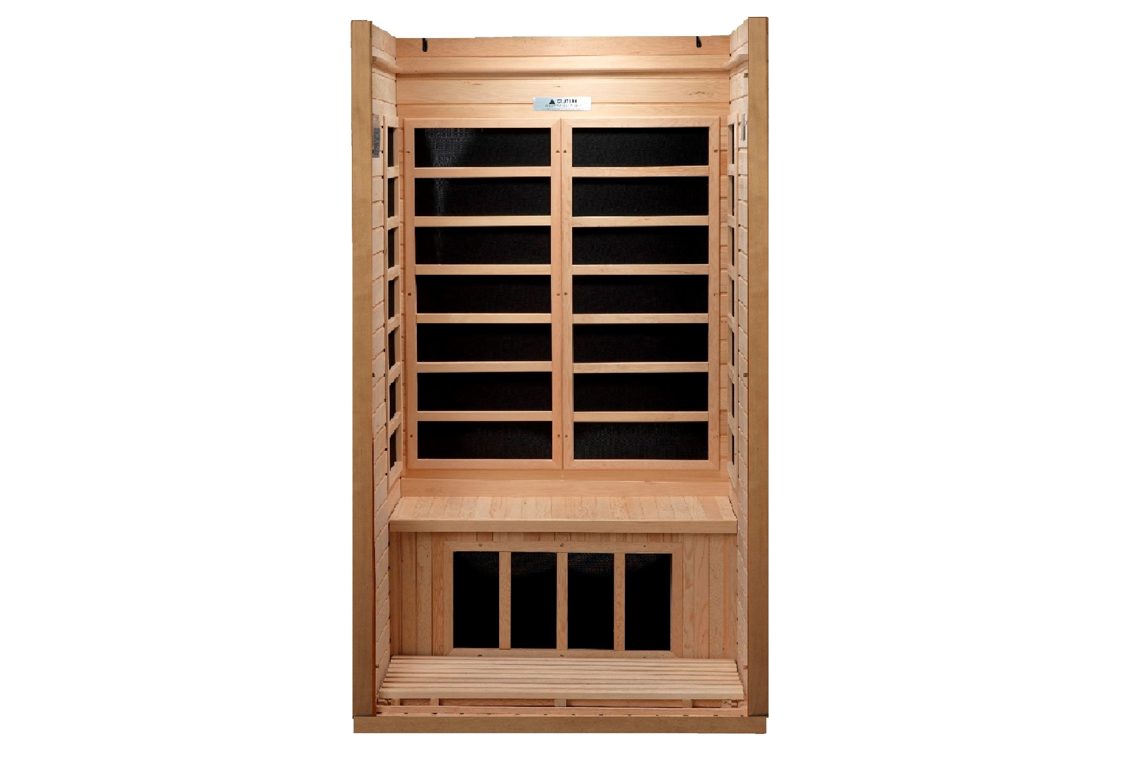 Golden Designs Low EMF Far Infrared Sauna for Home Spa - Relaxation, Detox & Pain Relief | Portable Wooden Sauna Cabin for Wellness & Therapy