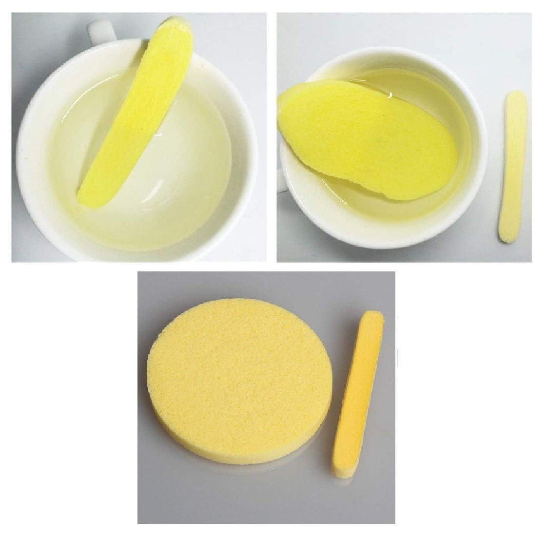 SIYAA 12-Pack Facial Sponge Sticks - Gentle Makeup Remover & Cleansing Sponges for Women & Men | Soft Exfoliating Face Wash Tools for Daily Skincare Routine, Travel & Spa Use