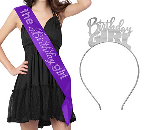 Set - Purple Sash/Silver Headband
