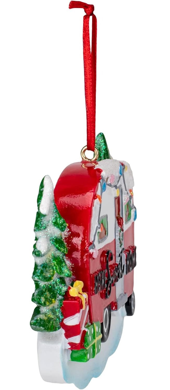 4 Pack Personalized Home Sweet Home Camper Ornaments - Perfect for RV, Travel Trailer & Christmas Tree Decorations