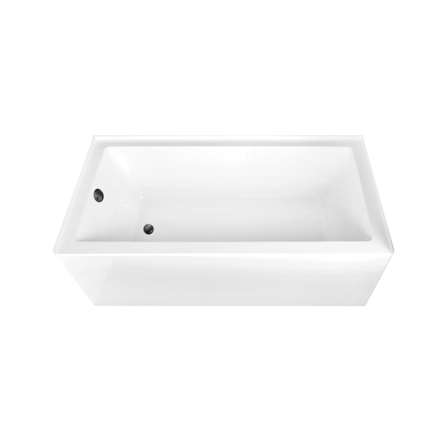 Aqua Eden 66 Inch Acrylic Rectangular 3-Wall Alcove Bathtub Combo with Waste & Overflow Drain - Left Hand Drain, Glossy White/Matte Black - Perfect for Modern Bathroom Renovations and Spa-Like Retreats