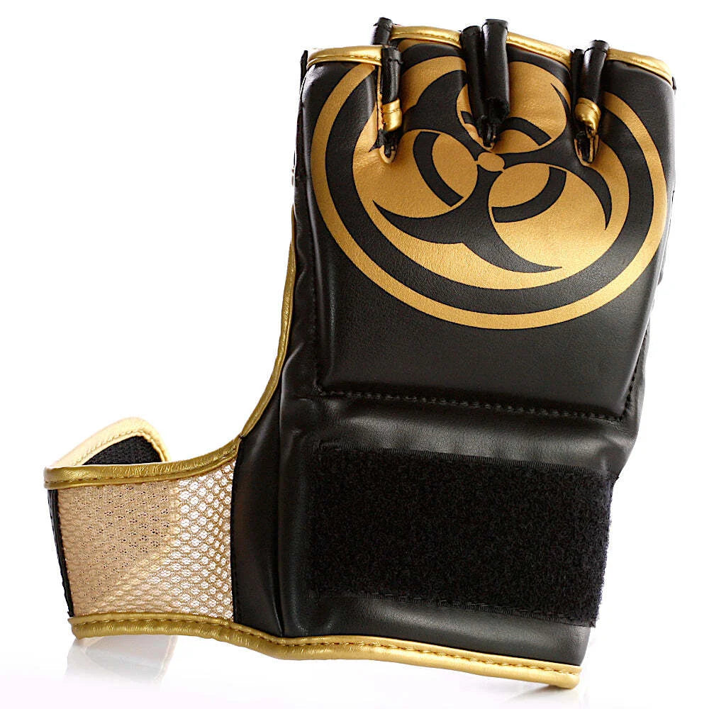 MMA Gloves for Training & Sparring - Urban Style Black & Gold - Perfect for Boxing, Kickboxing, and MMA Fighting