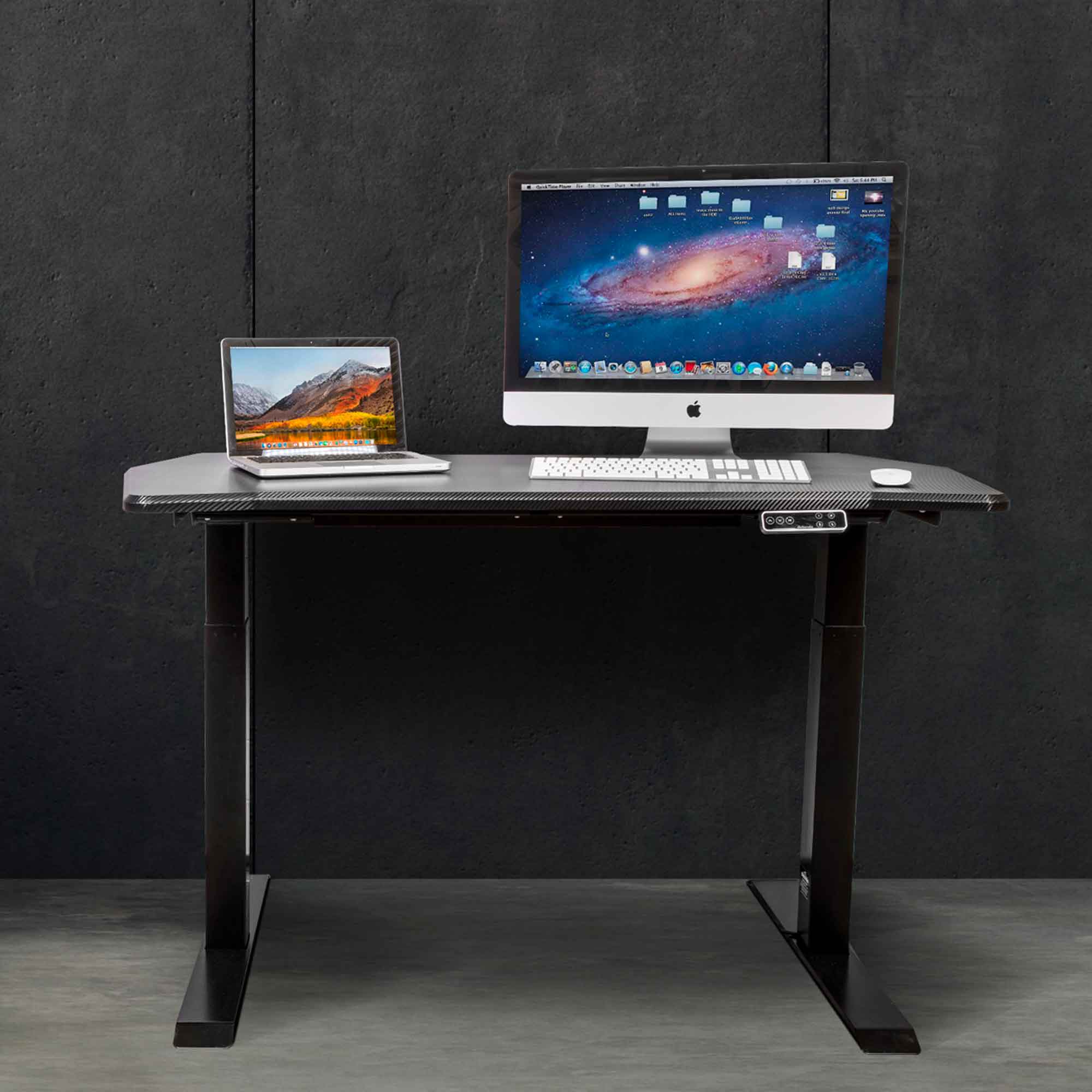 Black Electric Height Adjustable Standing Desk with Memory Function - 55x28 Inches, Quiet Motor, Ergonomic Home Office Desk for Work & Study (Model DH245)