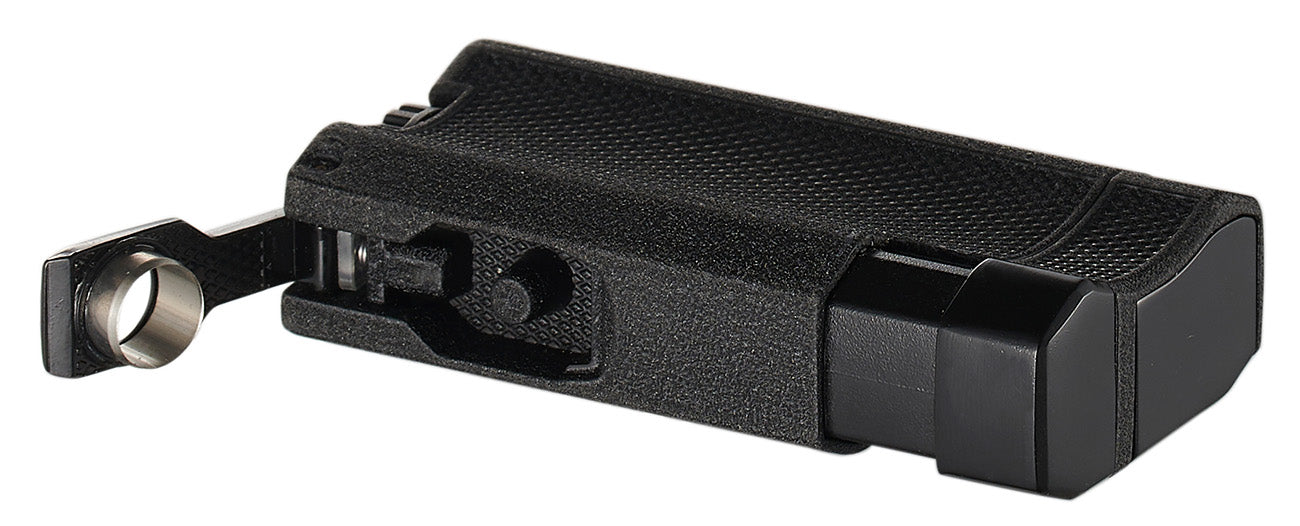 Visol Concave Double Flame Torch Lighter - Black Crackle Finish | Windproof Refillable Butane Lighter for Cigars, Candles & Outdoor Use | Perfect for Camping, BBQ & Survival Kits