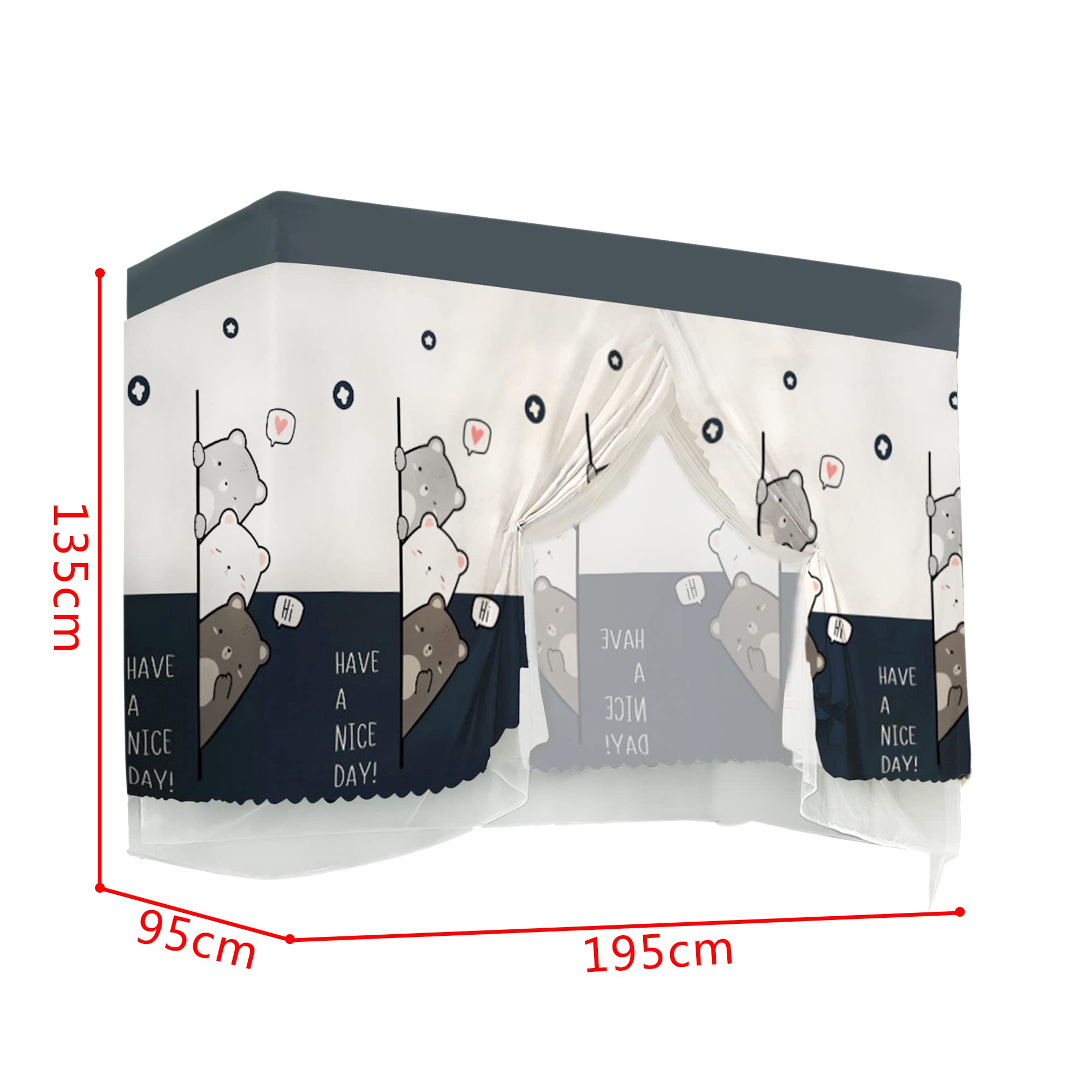Minache Blackout Bed Canopy for Dorm Bunk Beds - Privacy Curtain & Single Sleeper Tent with Light Blocking Fabric | Perfect for College Dorms, Hostels & Small Spaces