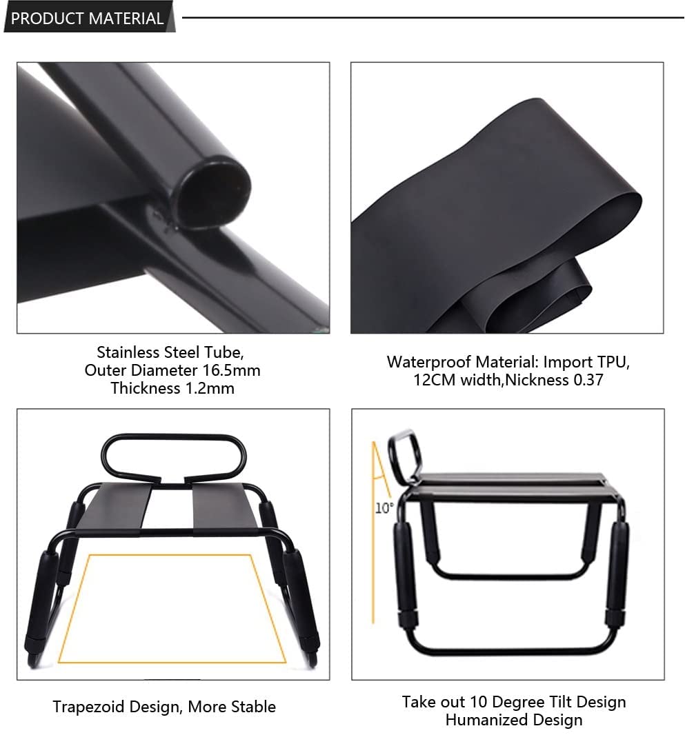 Adjustable Sex Stool - Multifunctional Weightless Sex Chair for Couples & Women, Bounce Support with Handles (Black) - Perfect for Bedroom, Spice Up Intimacy & Enhance Pleasure