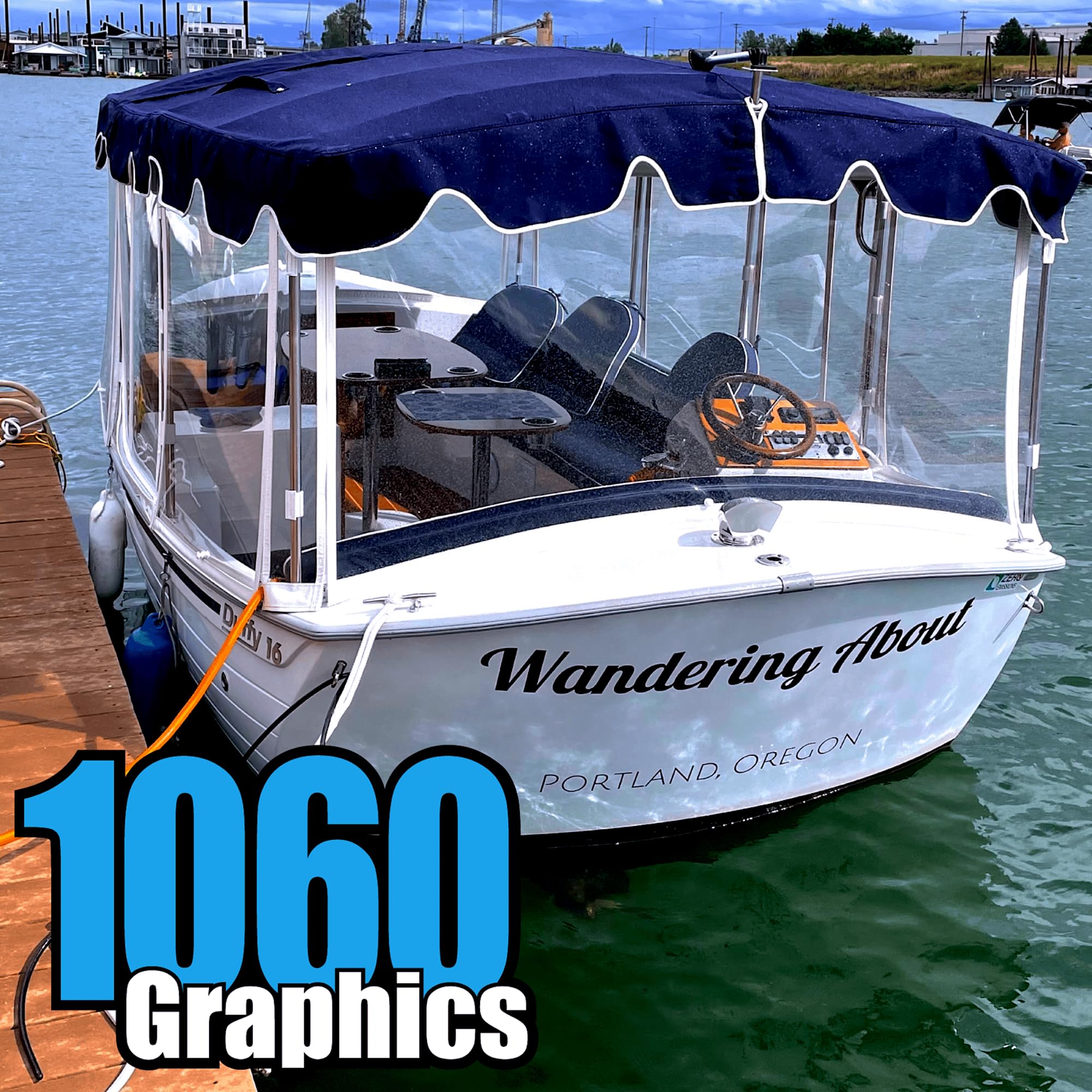 Custom Boat Registration Numbers & Letters - 1060 Graphics Marine Vinyl Sticker Decals (2 Sets) for Boats, Yachts & Watercraft - Durable Waterproof Decoration for Hull & Transom