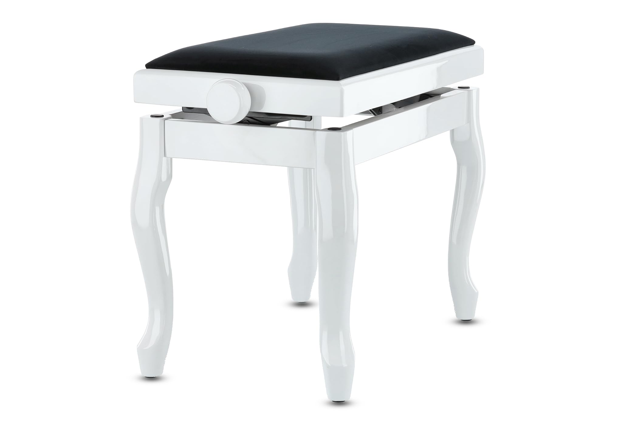 Premium GEWA Deluxe Classic Piano Bench - Adjustable Height, High-Gloss White Finish | Perfect for Home, Studio & Concert Hall Pianos
