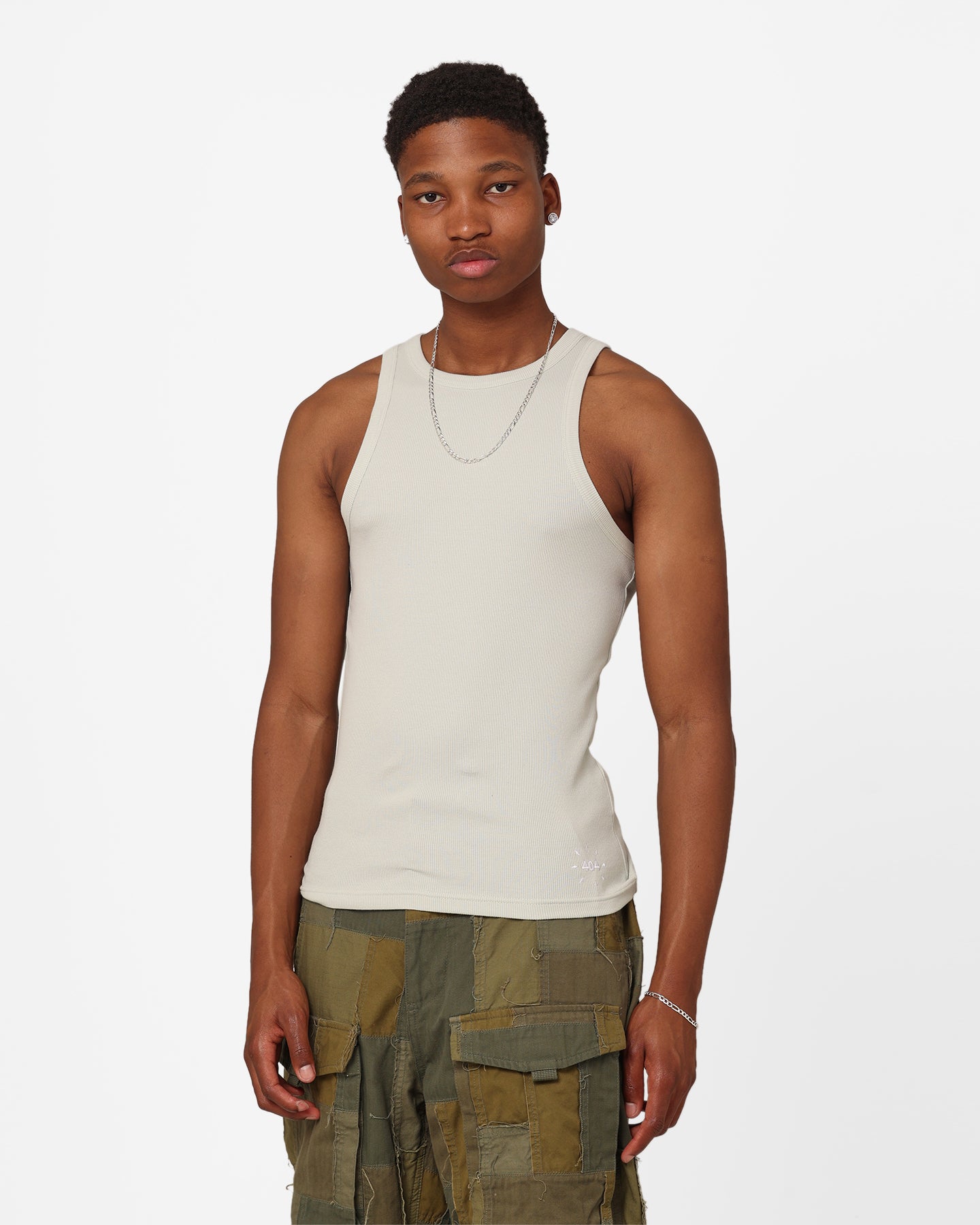 404 Ribbed Singlet Sage - Women's Stretchy Tank Top for Yoga, Gym & Casual Wear