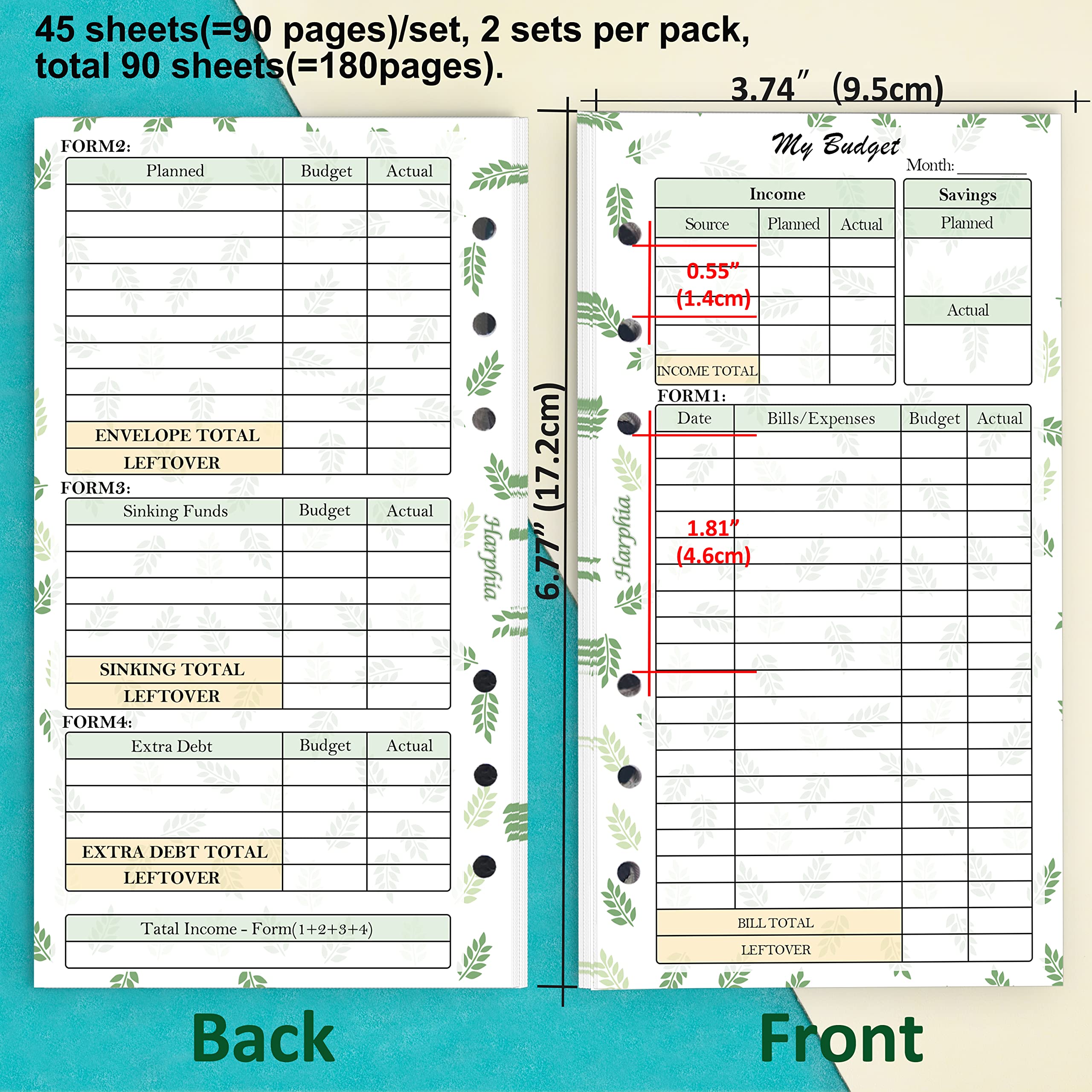 2025 6-Hole Planner Refill Inserts - 2 Pack, 6.75