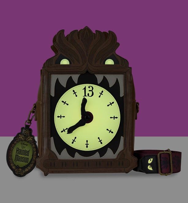 Disney Haunted Mansion Clock Crossbody Bag - Loungefly Exclusive Gothic Purse for Women | Perfect for Halloween, Cosplay, and Disney Park Outings