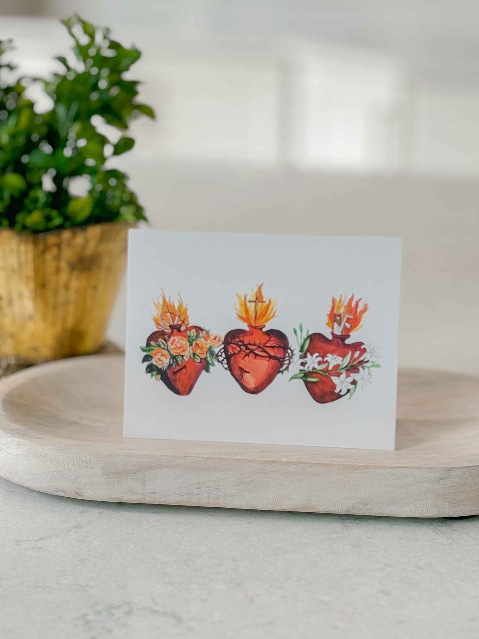Hearts of the Holy Family Greeting Cards - Set of 5 Religious Christmas Cards for Family, Friends & Church Members - Perfect for Holiday Gifts, Christmas Wishes & Religious Celebrations