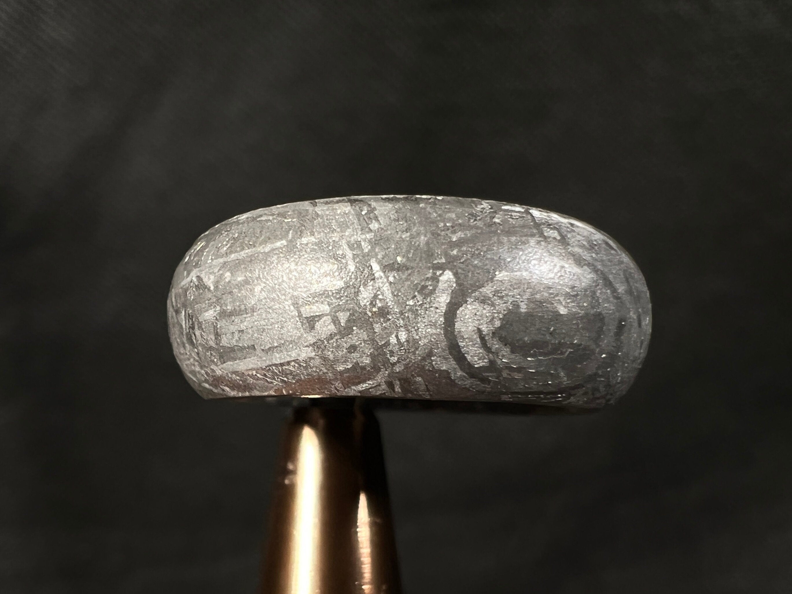 GIBEON Meteorite Ring Size 4.25 - Genuine Meteorite Wedding Band for Men & Women, Astronomy Space Jewelry with Unique Widmanstätten Patterns - Perfect for Engagement, Anniversary & Unique Gifts