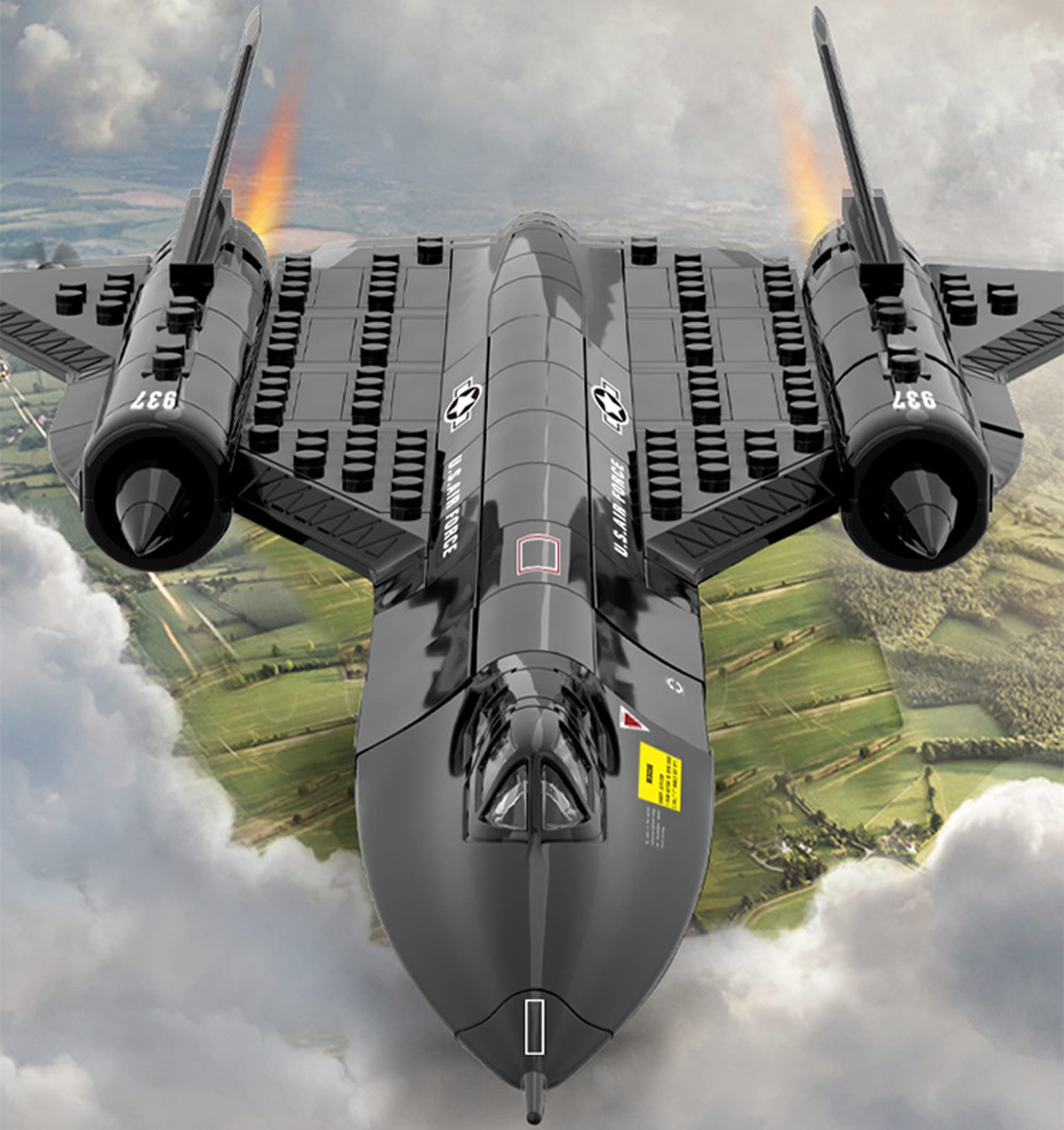 US Air Force SR-71 Blackbird Reconnaissance Aircraft Building Blocks Set - 183pcs STEM Army Toy for Boys, Kids Fighter Jet Model Kit | Perfect Gift for Birthday & Educational Play