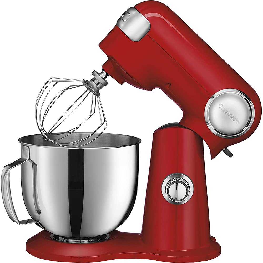 Cuisinart SM-50 5.5-Quart Stand Mixer in Ruby Red with Deco Chef 12-Piece Stainless Steel Knife Set & Storage Block - Full Tang Design - Perfect for Baking, Cooking & Kitchen Organization