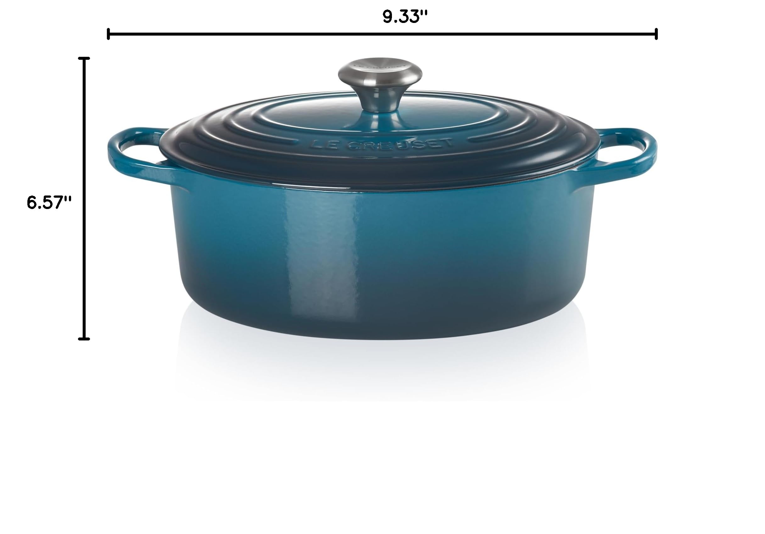 Le Creuset 5 Quart Enameled Cast Iron Oval Dutch Oven - Premium Deep Teal Cookware for Braising, Roasting & Baking | Perfect for Soups, Stews & Family Dinners