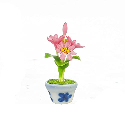 Pink Gazomia in A Pot - Miniature Doll House Accessory for DIY Crafts, Home Decor & Fairy Garden Scenes