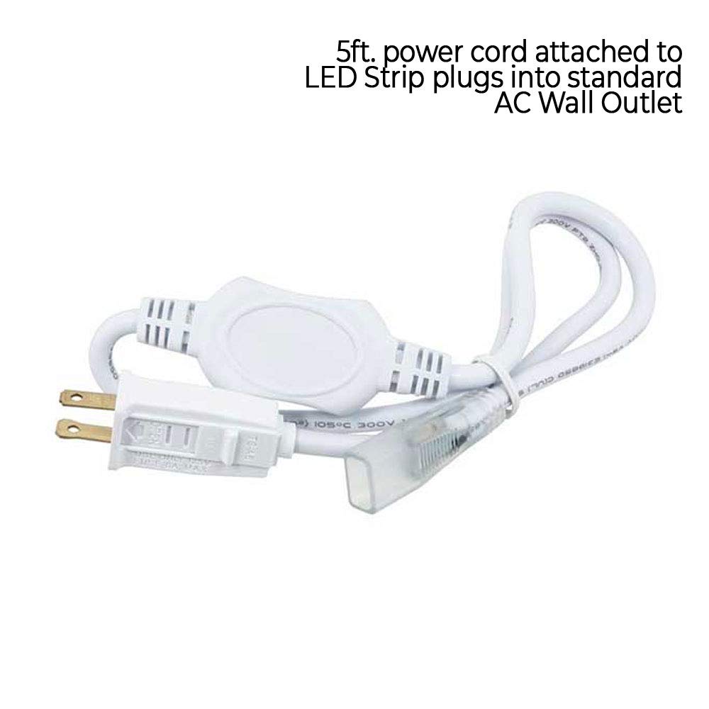 3 Foot Warm White 2700K AC 5050 LED Strip Light - Perfect for Home Decor, Under Cabinet Lighting, and DIY Projects