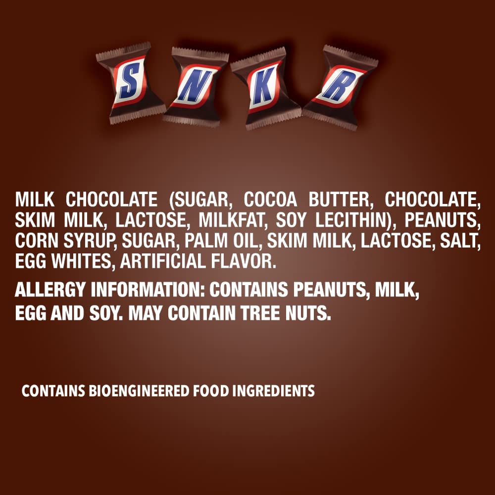SNICKERS Minis Size Milk Chocolate Candy Bars Bulk Pack - 20 Pound Box (360 Count) | Individually Wrapped, Party Favors, Halloween Treats, Office Snacks & Fundraisers
