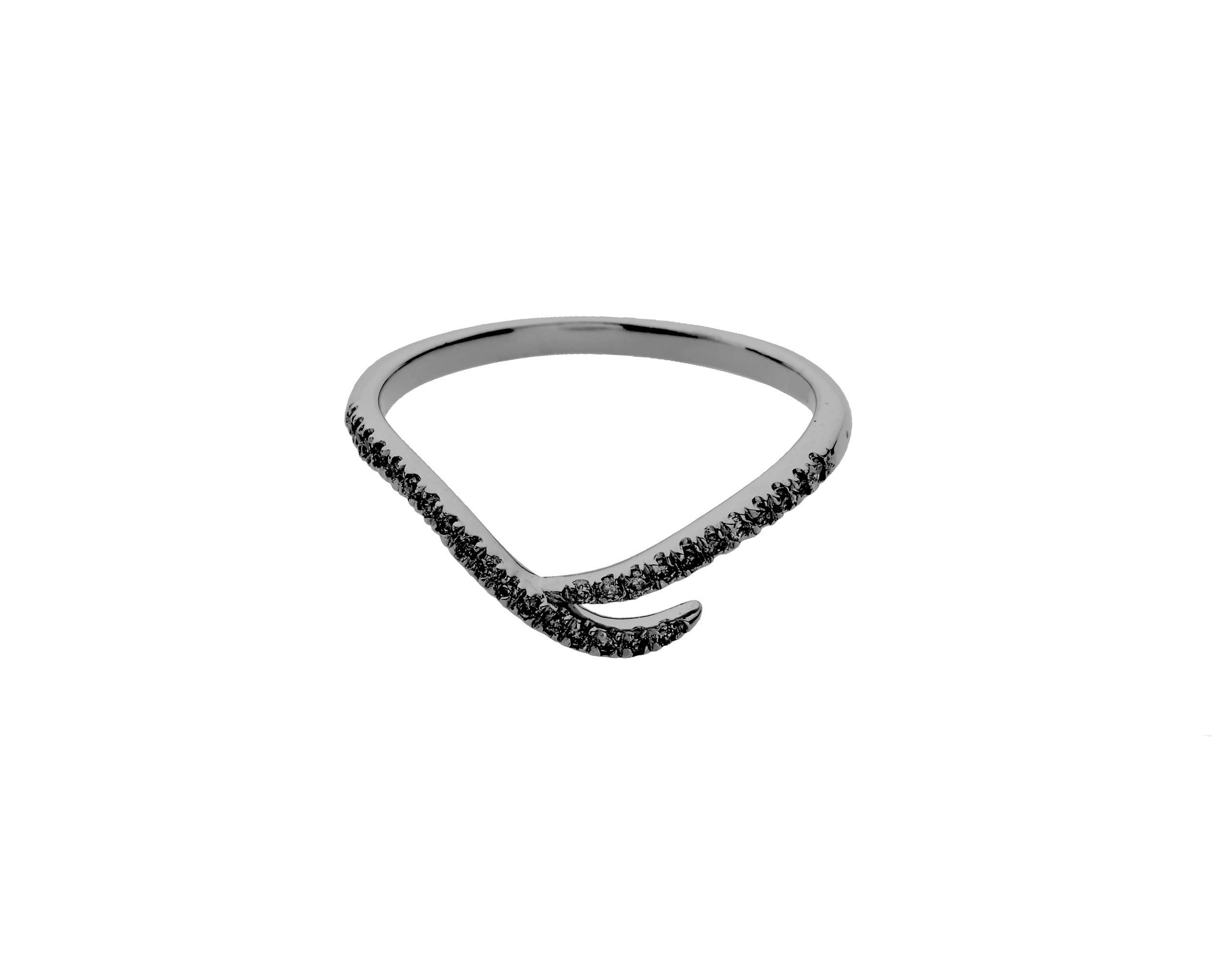 Majade Black Diamond Ring - 14K Black Gold Handmade Engagement Ring for Women, Minimalist Pave Wedding Band & Promise Ring | Perfect for Alternative Weddings, Anniversary Gifts & Unique Proposals