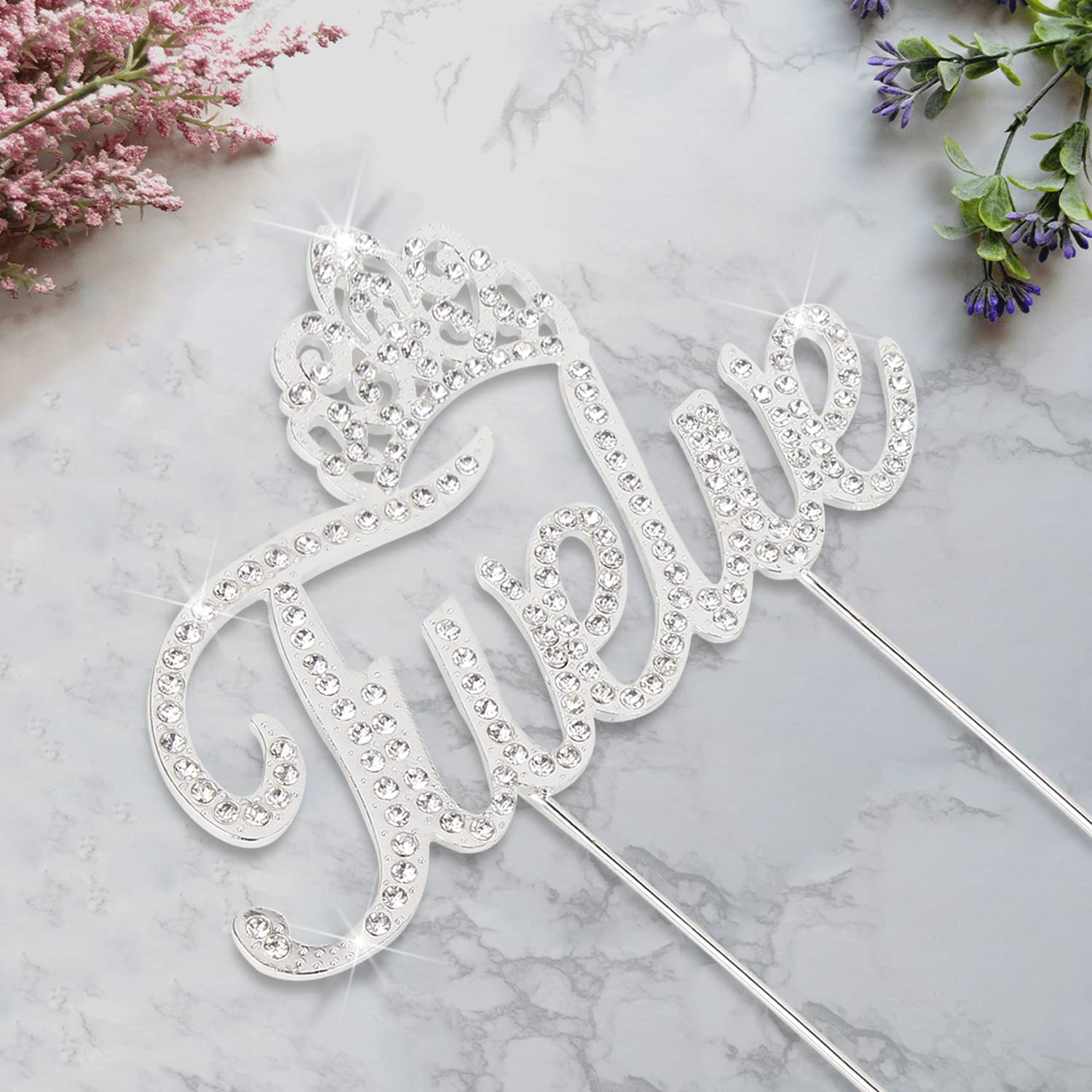 LINGTEER 12th Birthday Cake Topper with Crown - Silver Bling Crystal Rhinestone Decor for Happy 12th Birthday Party | Perfect for Girls' Birthday Cakes, Milestone Celebrations & Keepsake Gifts