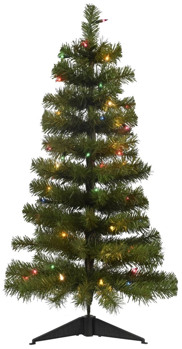 (Multi-Colored) 36in. Mini Artificial Tree with Multi-Colored Lights