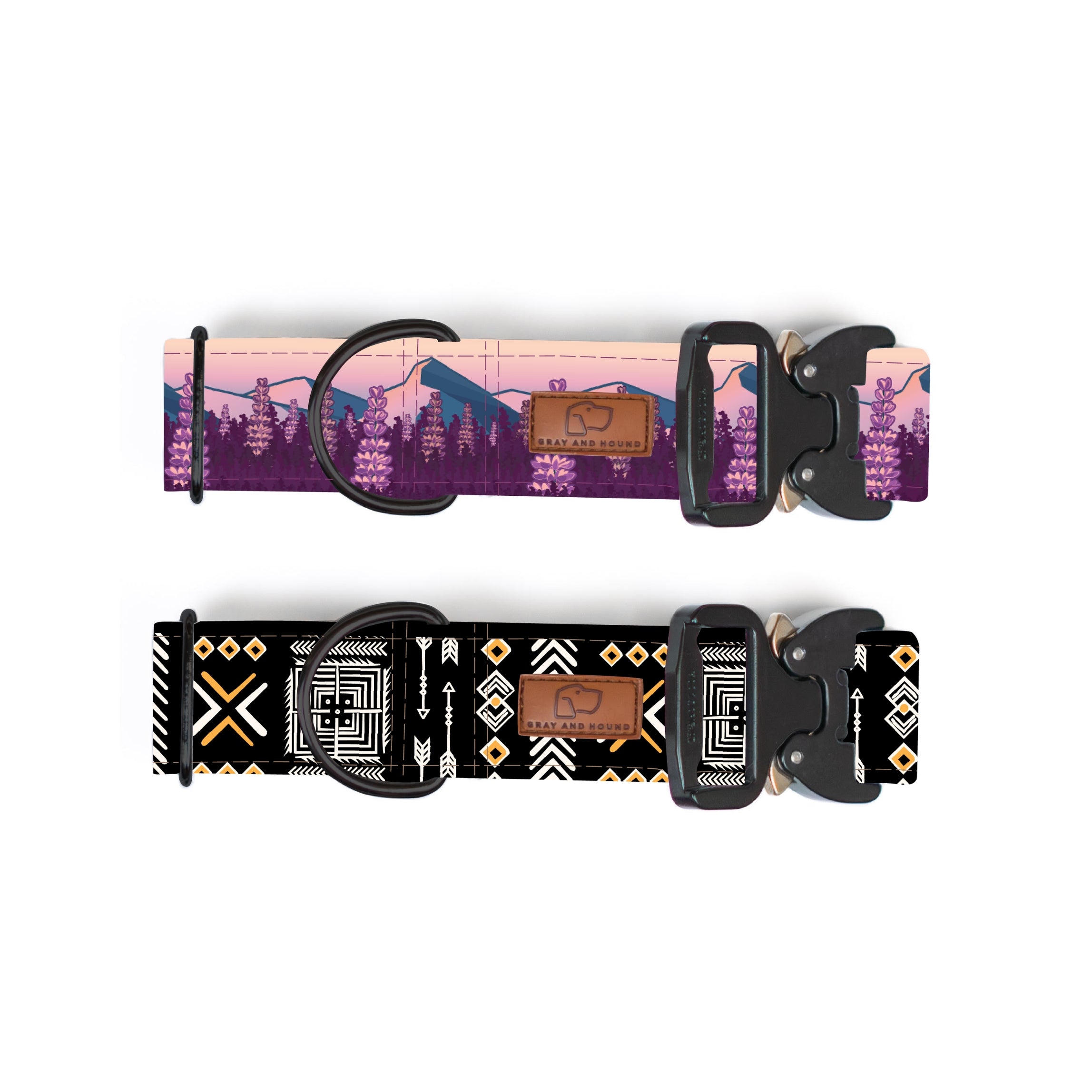 Durable Metal Cobra Buckle Dog Collar Set - 2 Pack (Multiple Design Options) for Large & Medium Dogs - Perfect for Hiking, Training & Outdoor Adventures