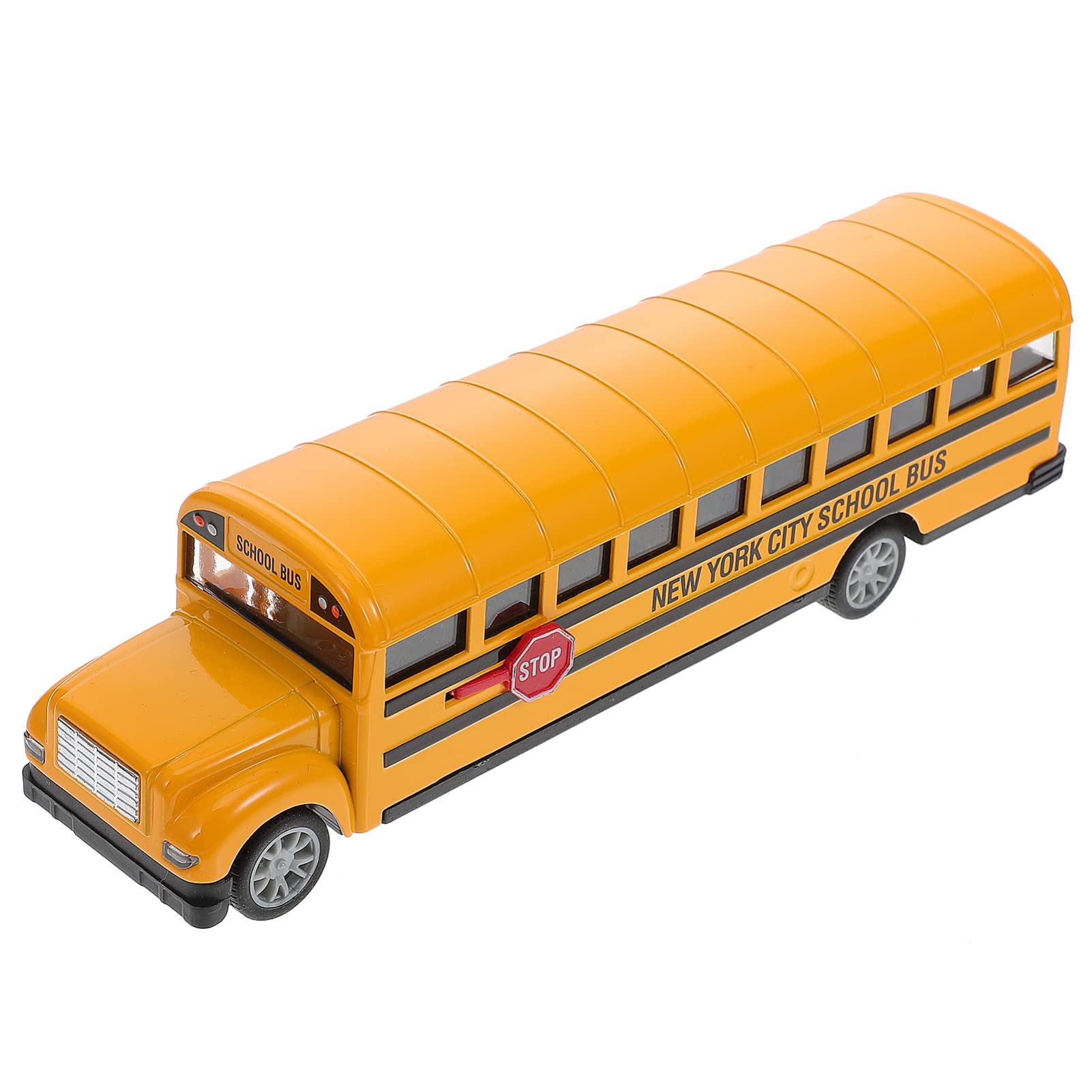 NUOBESTY Yellow School Bus Toy - Diecast Mini Bus Model Playset for Toddlers & Infants - Durable PU Back Car, Educational Baby Toy for Pretend Play & Early Learning