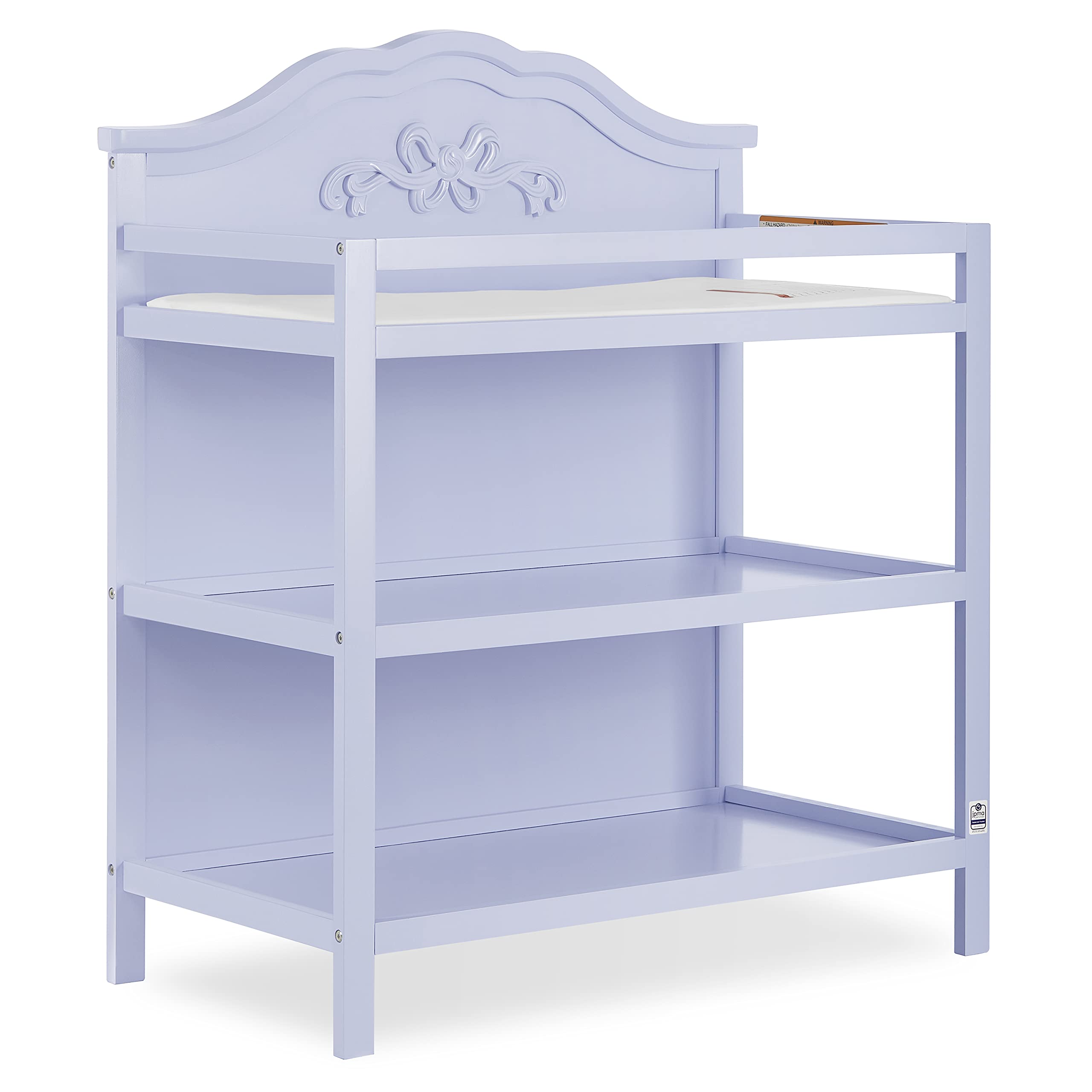 Lavender Jasmine Baby Changing Table with Fixed Shelves, 1