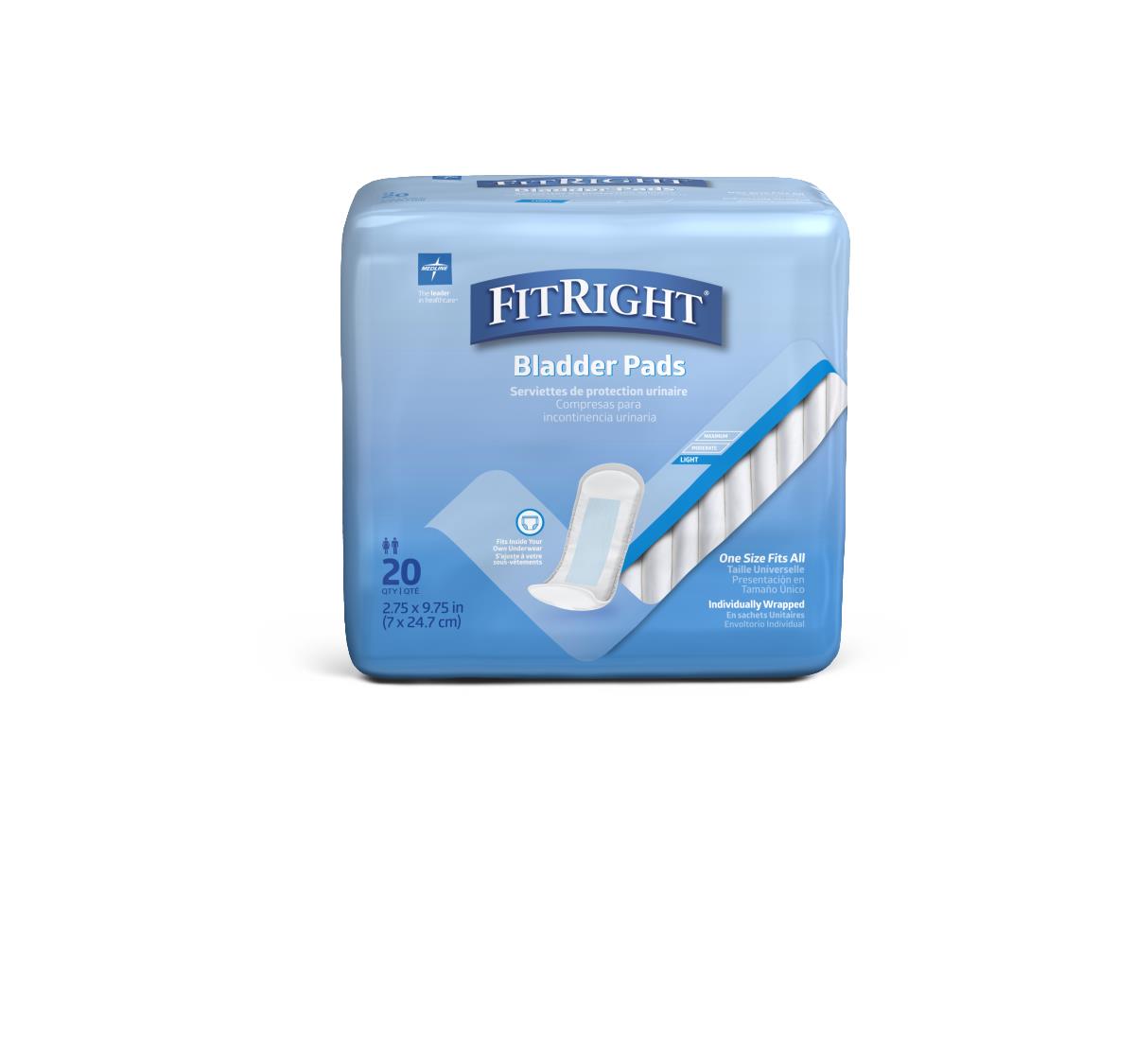 Bladder Control Pads for Women & Men - Light Absorbency, 2.75
