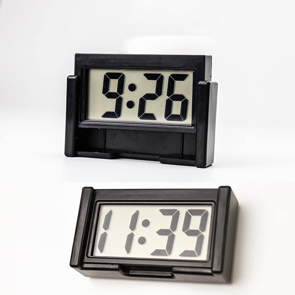 SXRC Mini Car Clock - Digital Dashboard Time Display with Self-Adhesive Bracket, Ideal for Car Air Vent & Truck Dashboard, 2Pcs - Perfect for Commuting & Road Trips