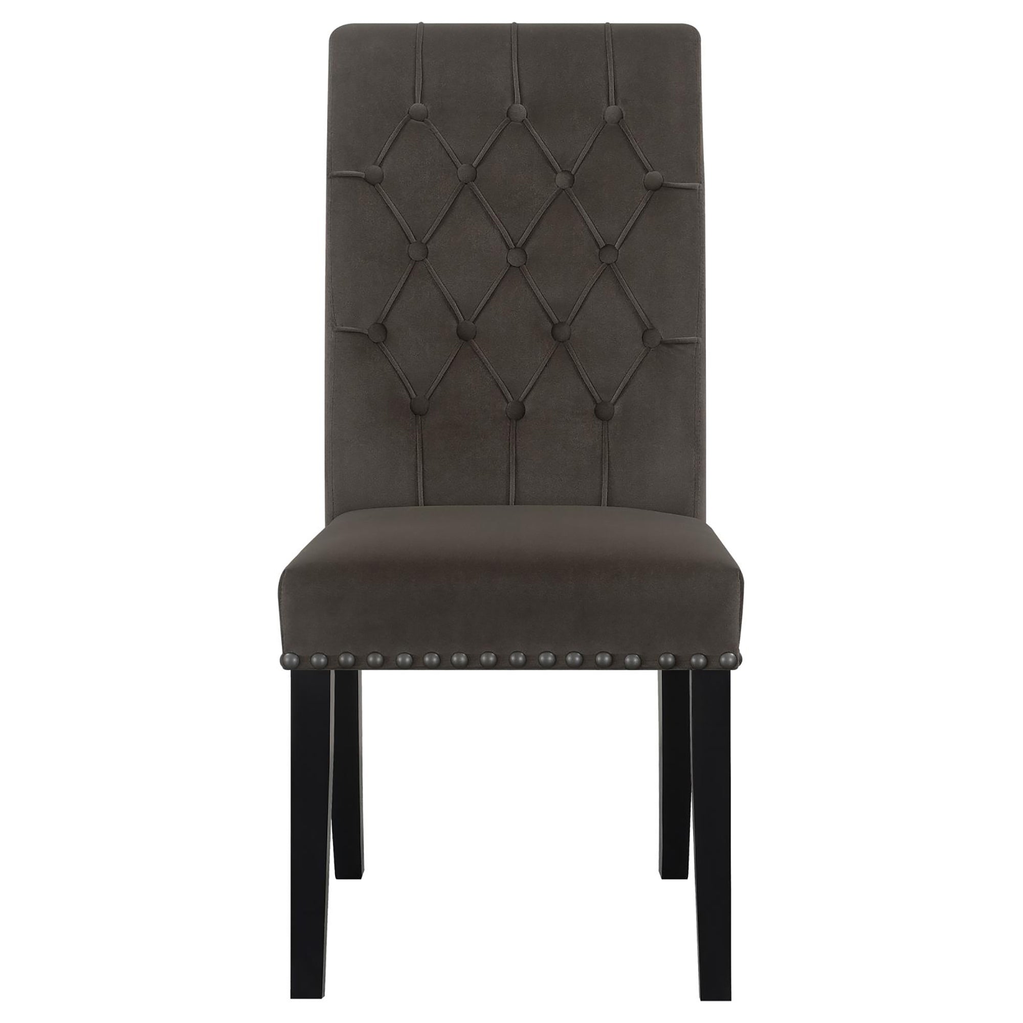 Brown and Rustic Espresso Tufted Side Chairs (Set of 2) - Upholstered Dining Chairs for Kitchen, Living Room, or Office - Comfortable and Stylish Home Decor
