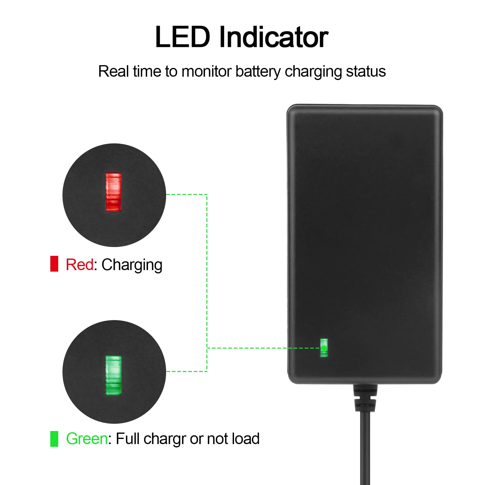 24V Li-ion Battery Charger for Greenworks 29842 29852 29322 BAG708 BAG711 - Fast Charging Compatible with Greenworks G-24 Power Tools - Perfect for Lawn Mowers, String Trimmers & Outdoor Power Equipment