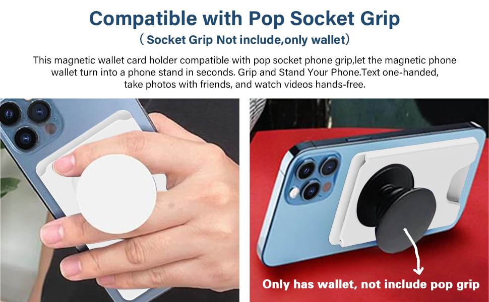 AUROX Magnetic Wallet for iPhone 16 15 14 13 12 Series - Slim Magsafe Compatible Card Holder with Strong Magnets | Works with PopSocket Phone Grips (White) | Perfect for Everyday Carry, Travel & Contactless Payments