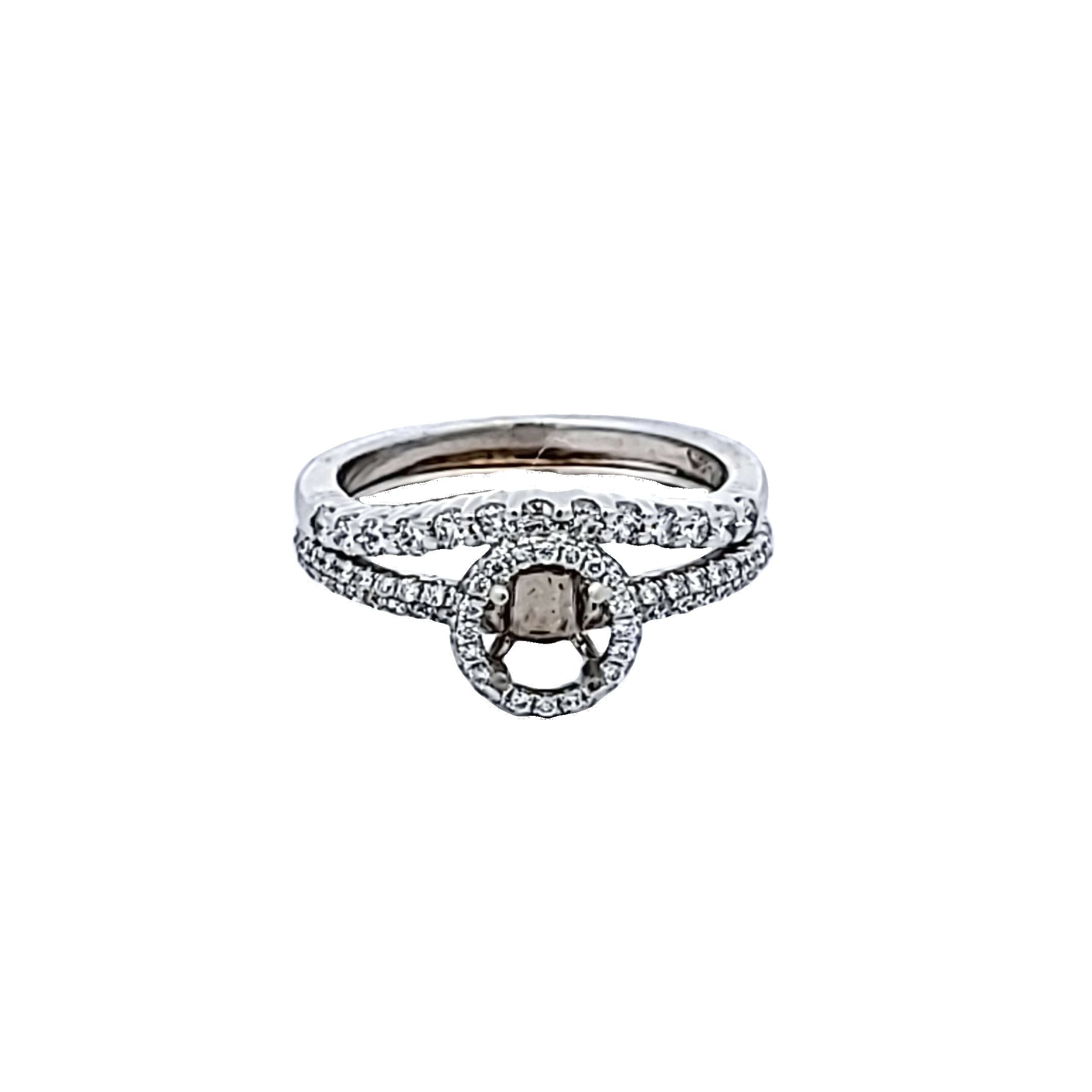 0.45 Carat Round Brilliant Diamond 14K White Gold Semi Mount Ring - Perfect for Engagement, Wedding, or Anniversary Jewelry Gifts