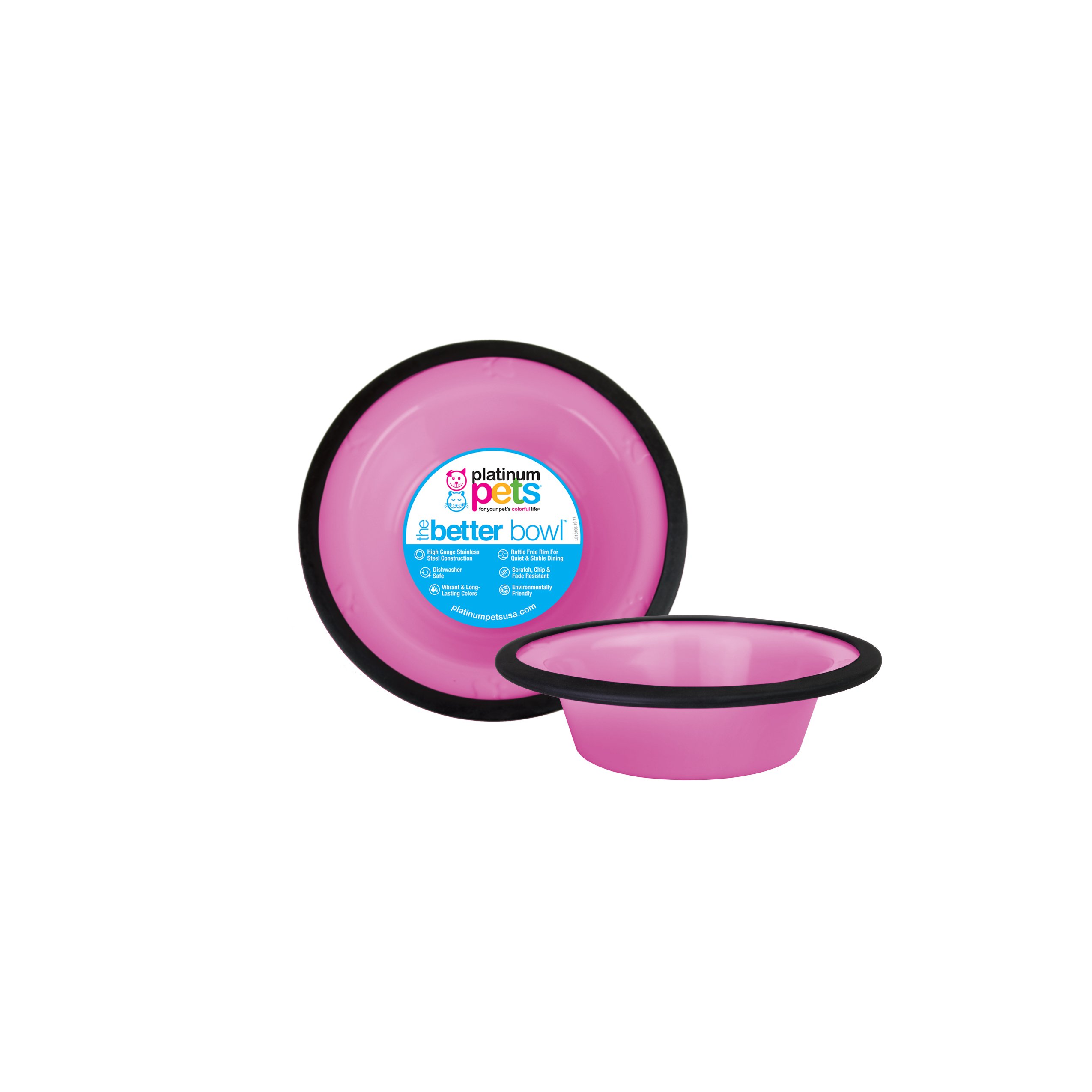 Platinum Pets Switchin Stainless Steel Cat and Dog Bowl - Cotton Candy Pink - X-Small - Non-Slip Pet Food and Water Dish for Small Breeds - Perfect for Home, Travel, and Outdoor Use