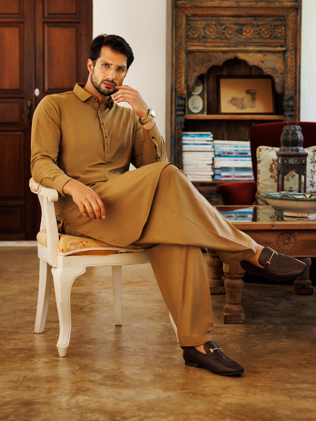 Premium Blended Green Shalwar Kameez by J. Junaid Jamshed - Elegant Pakistani Traditional Outfit for Men - Perfect for Weddings, Eid & Special Occasions