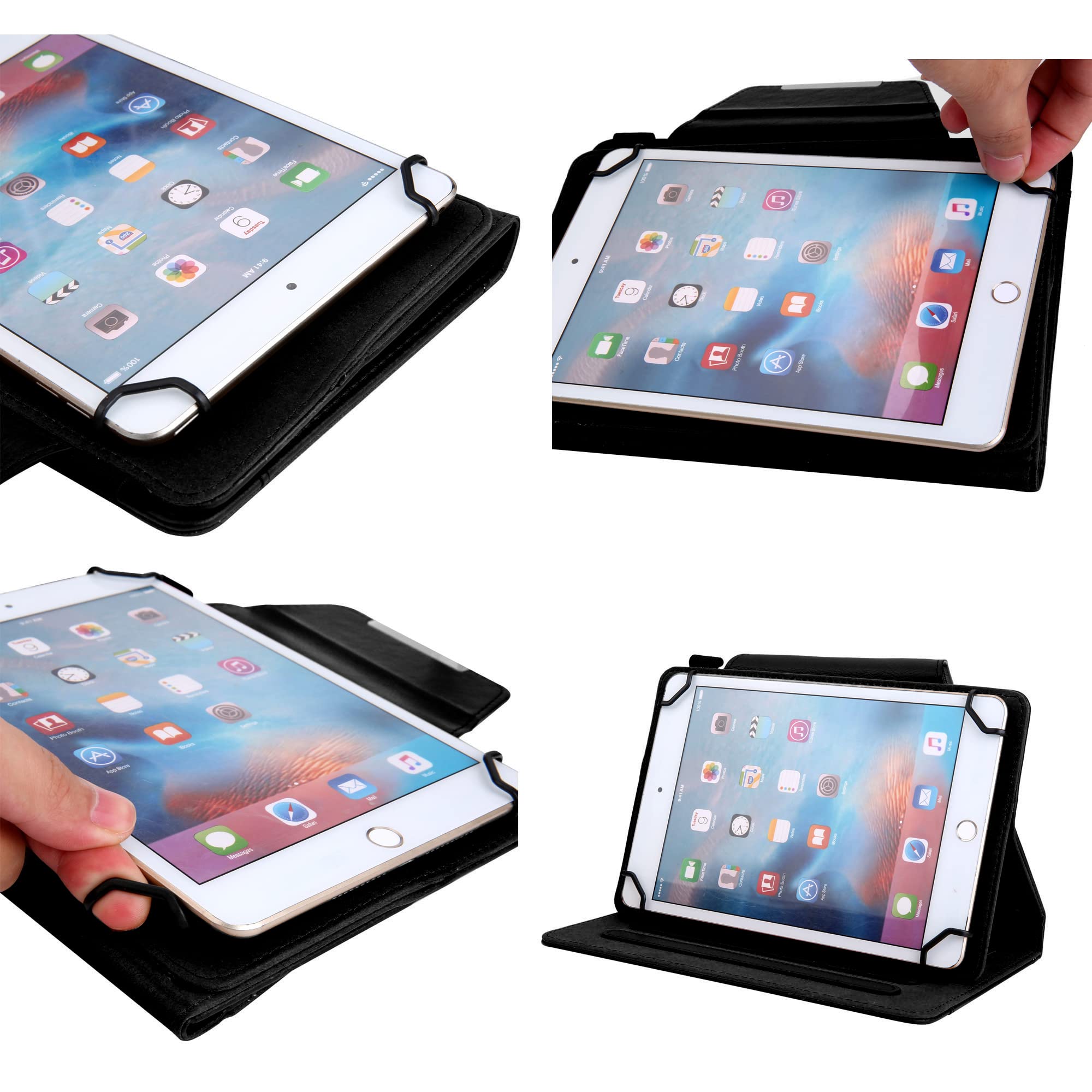 10 Inch Universal Tablet Case - Premium Leather Cover for iPad, iPad Air, Samsung, Pritom, ZZB & More - Durable Protection for 10