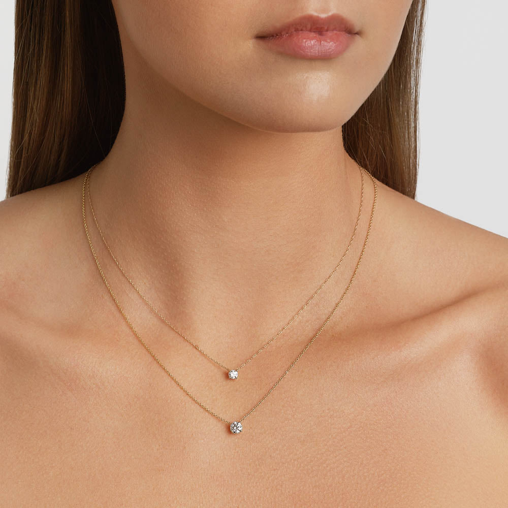 0.50ct Lab Grown Diamond Round Pendant Necklace in 10k Gold - Perfect for Weddings, Anniversaries & Everyday Elegance