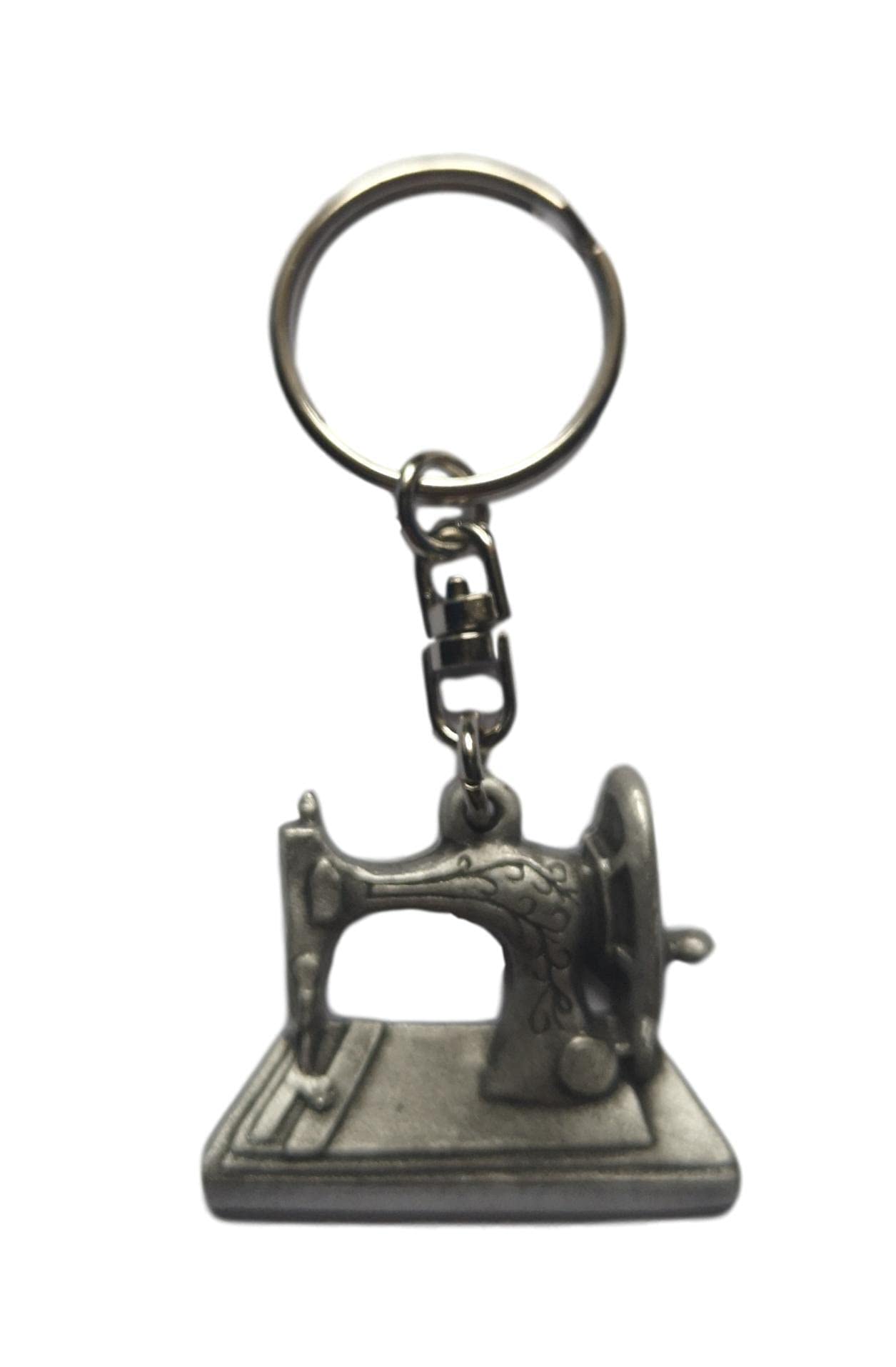 Premium Pewter Metal Sewing Machine Keychain - Unique Gift for Sewing Enthusiasts & Fashion Designers - Perfect for Keyrings, Bags & DIY Craft Projects