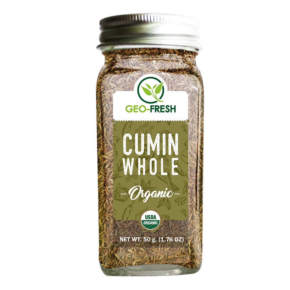 USDA Certified Organic Cayenne Powder & Cumin Whole Spice Combo (50g Each) - Perfect for Cooking, Seasoning & Healthy Recipes