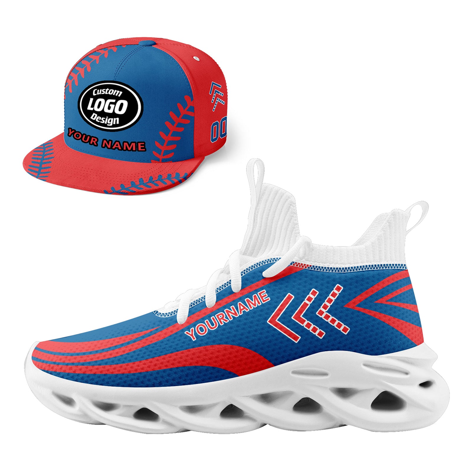 Custom MaxSoul Shoes & Hat Combo - Personalized Sneakers & Cap Set for Men & Women - Perfect for Running, Gym Workouts & Streetwear Fashion