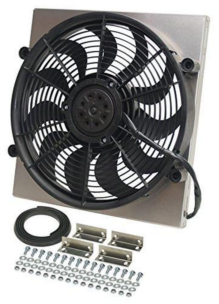 Derale 16814 High Performance Radiator Cooling Fan with Aluminum Shroud - 1 Pack - Perfect for Automotive Cooling Systems & Overheating Prevention