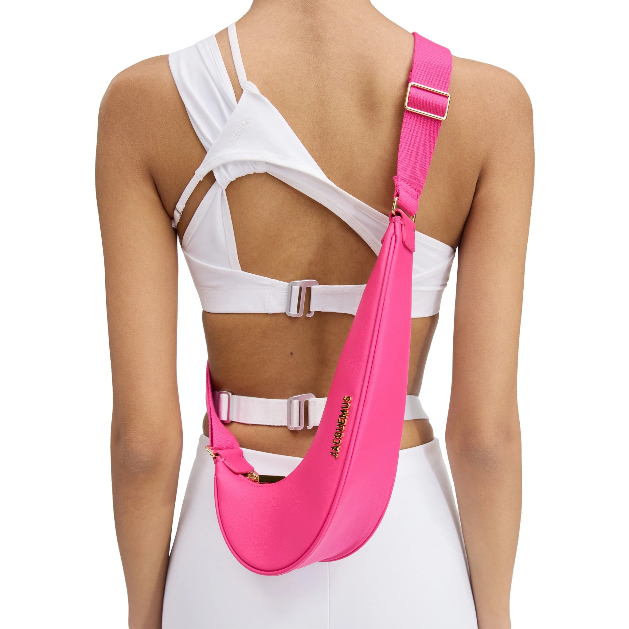 Jacquemus x Nike Le Sac Swoosh Small Dark Pink Crossbody Bag - Stylish & Compact for Everyday Use, Travel & Gym Essentials