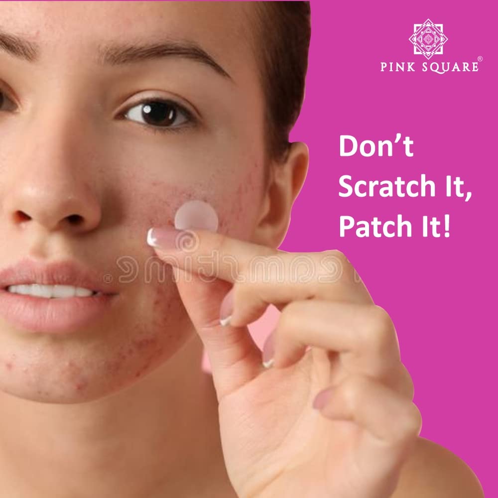 Pink Square Acne Pimple Patches - 24 Invisible Waterproof Hydrocolloid Spot Treatment with 2% Salicylic Acid (36 Count) for Men & Women - Overnight Pus Reduction & Acne Scar Healing - Perfect for Overnight Use, Travel, and Daily Skincare Routine