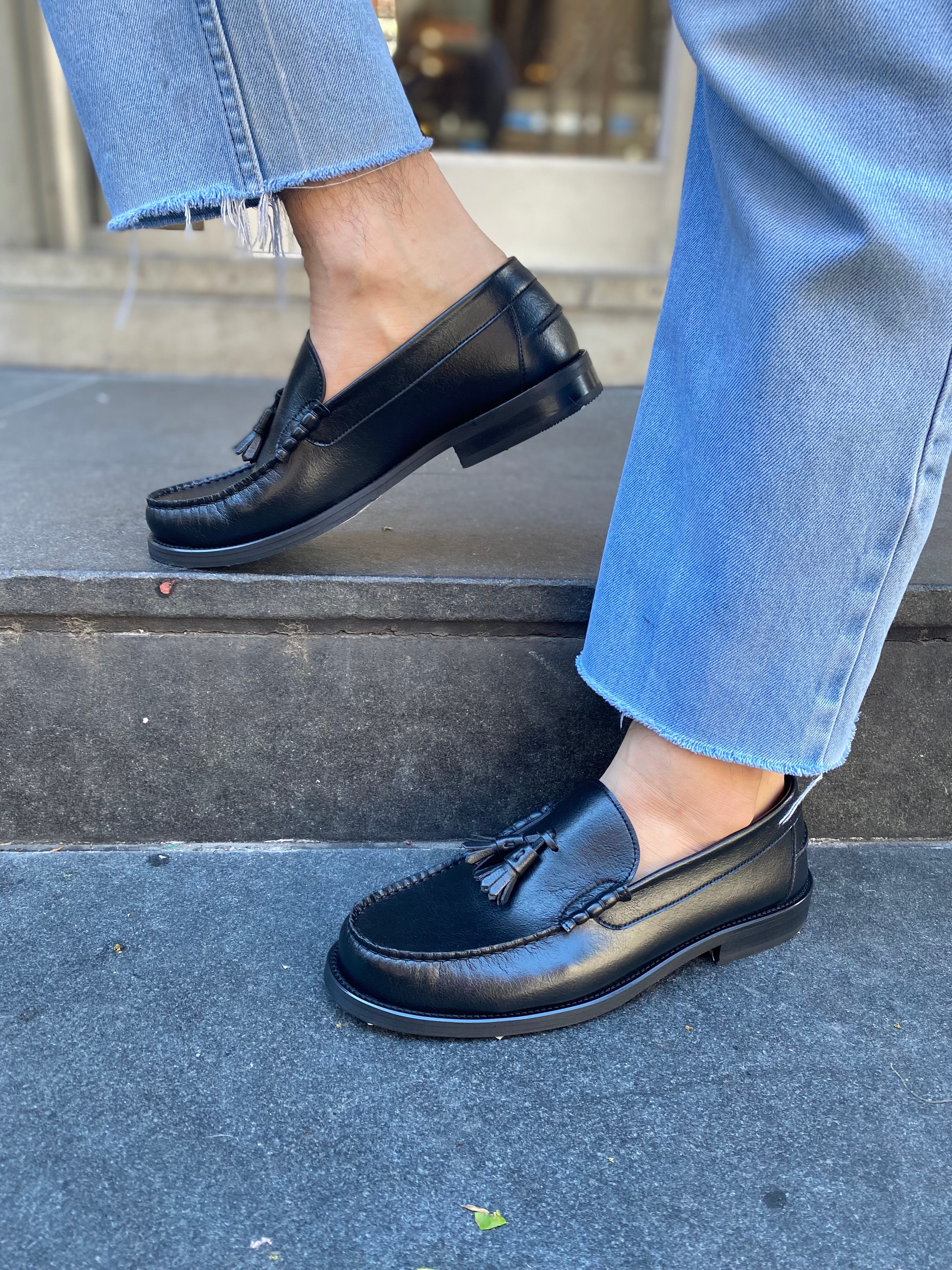 Novacas Black Finn Loafer Shoes - Classic Comfortable Slip-On Loafers for Men | Perfect for Business Casual, Office & Daily Wear