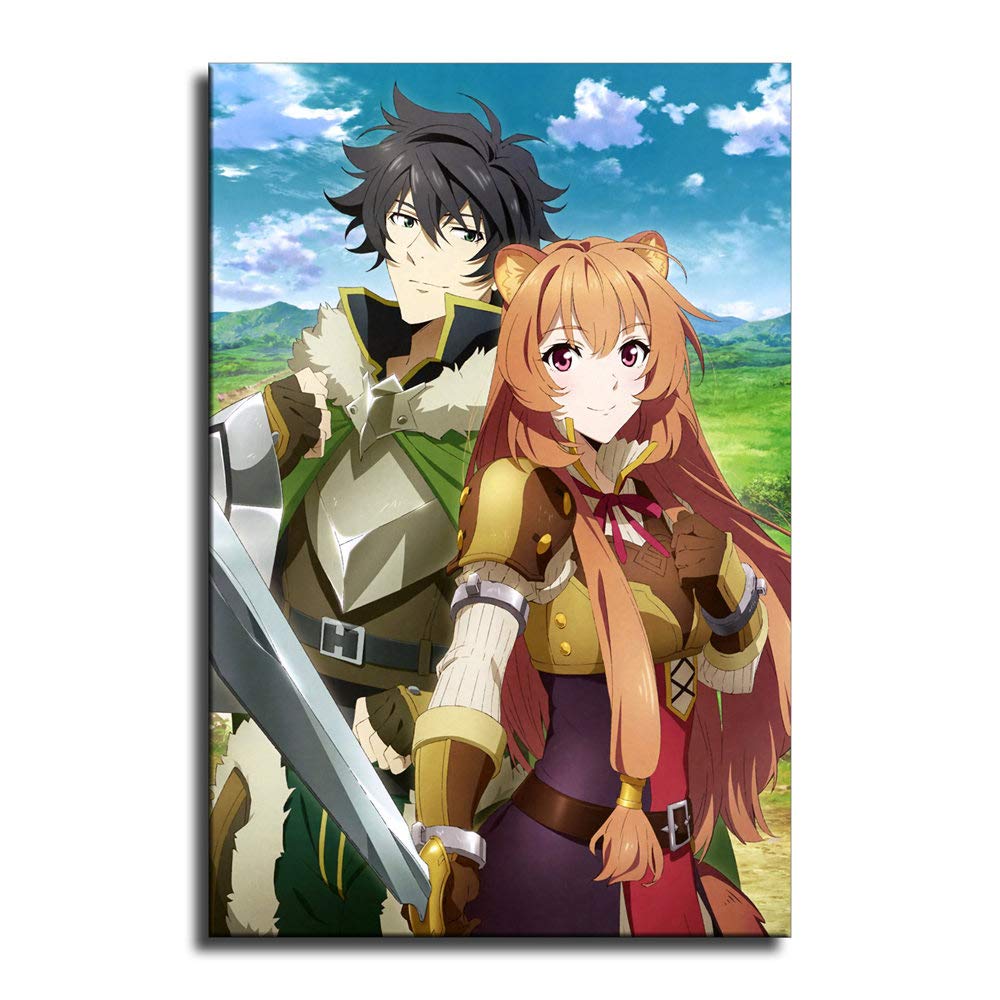 Anime The Rising of The Shield Hero Canvas Wall Art Print - Naofumi Iwatani Poster (20x30 Inch Framed) for Home & Room Decor | Perfect for Anime Fans, Bedroom, Living Room, Office & Gift Giving