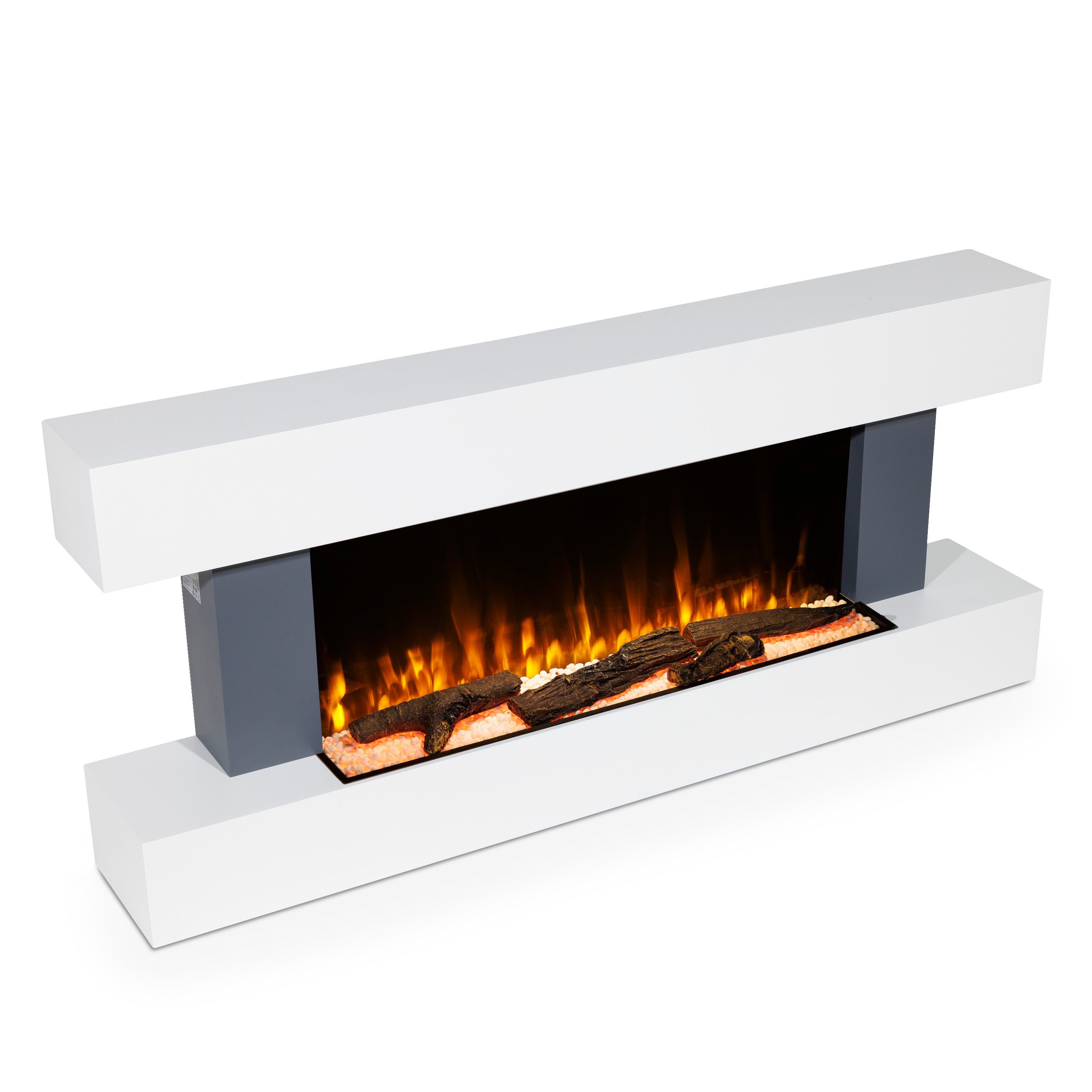 Baridi 52 Inch Electric Fireplace Wall Mount - Realistic LED Flame Effects, Grey Finish - Perfect for Living Room, Bedroom & Office Heating (Model DH112)